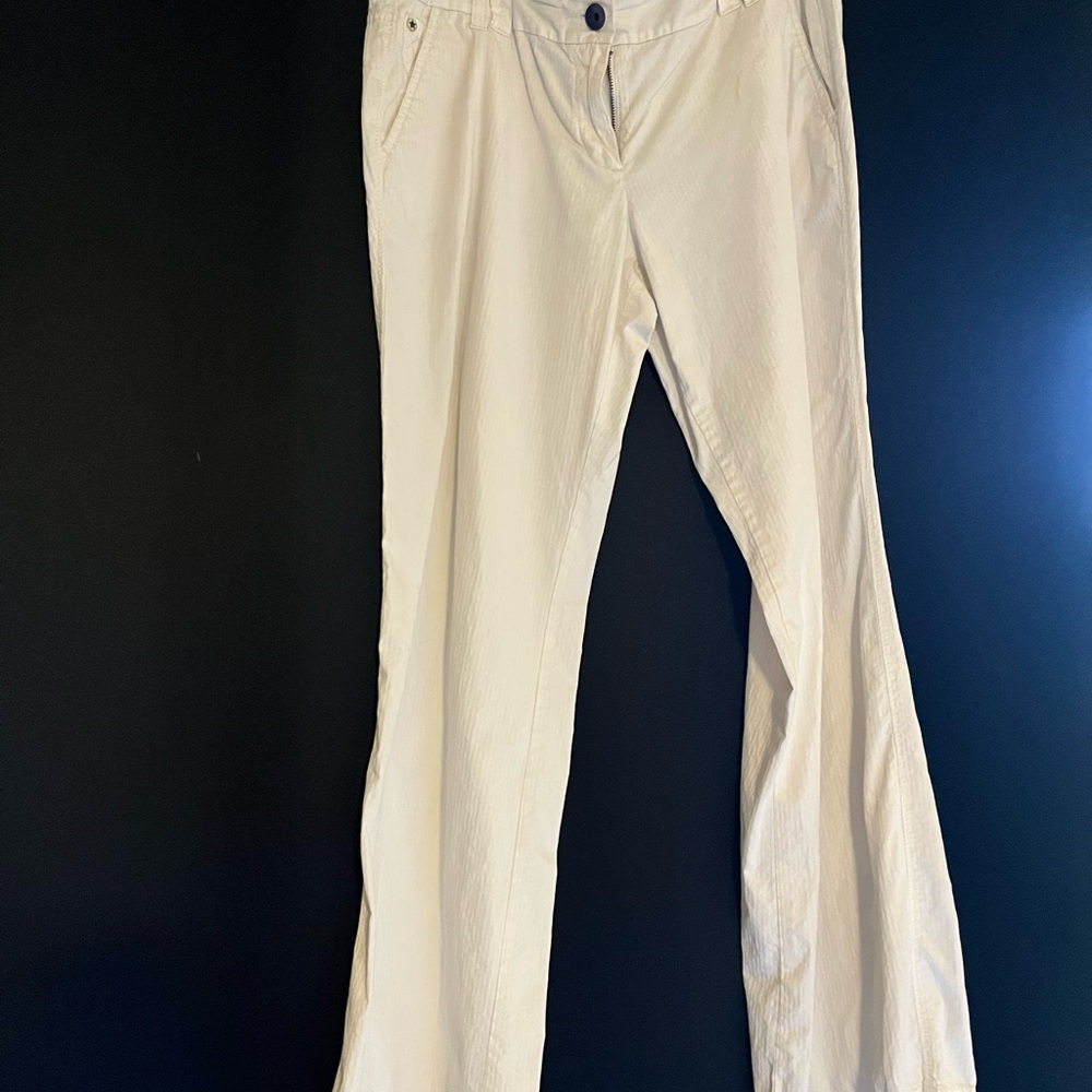 LOFT white boot leg pants